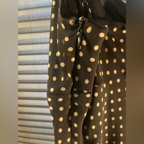 Urban outfitters polka-dot black mini dress, small ruffles, size medium. - Picture 10 of 11